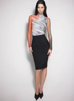 Women MUGLER Archive overprinted mesh bodysuit