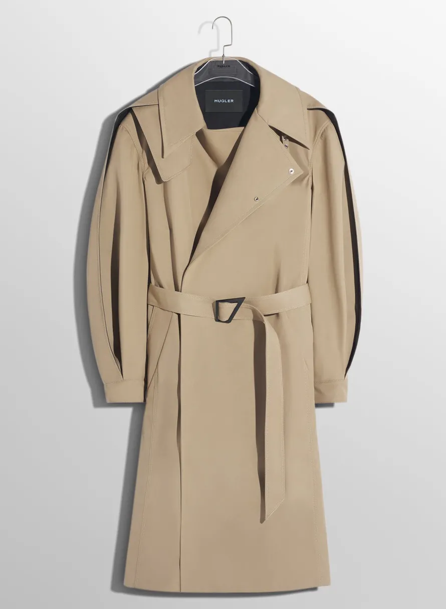 Women MUGLER beige belted trenchcoat