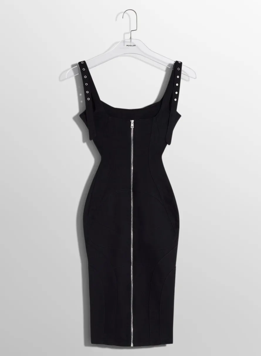 Women MUGLER bi-color buckled denim dress