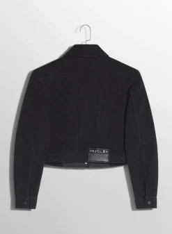 Women MUGLER bi-tone black denim jacket