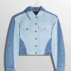 Women MUGLER bi-tone blue denim jacket