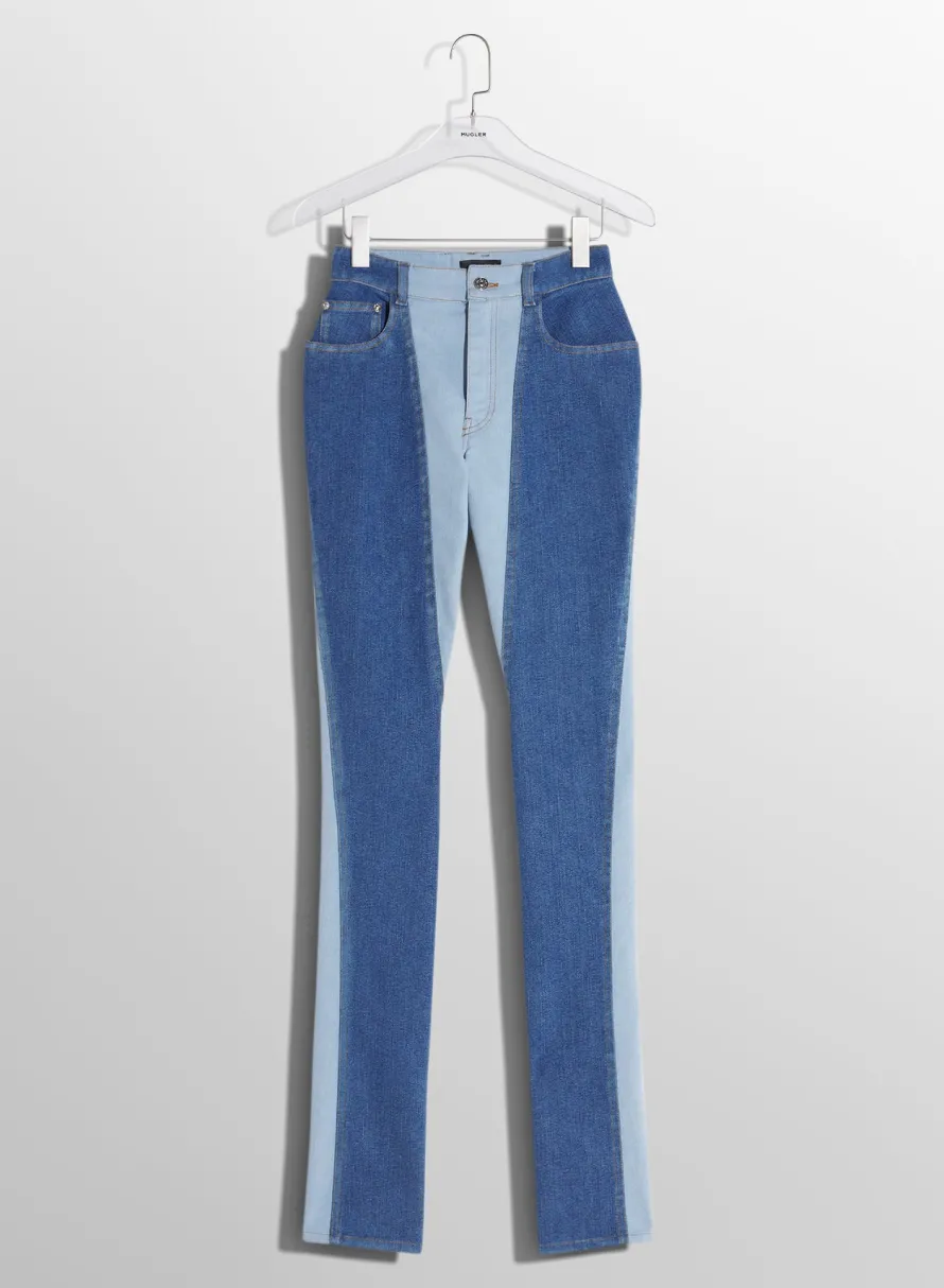 Women MUGLER bi-tone blue skinny jeans