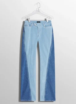 Women MUGLER bi-tone blue straight leg jeans