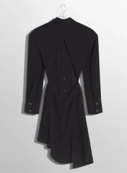 Women MUGLER black backless shirt dress