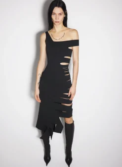 Women MUGLER black bandage knit dress