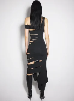 Women MUGLER black bandage knit dress