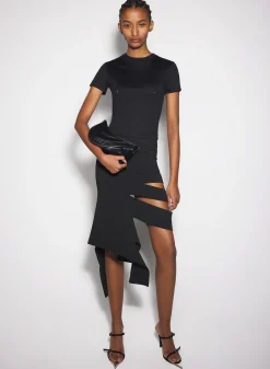Women MUGLER black bandage knit skirt