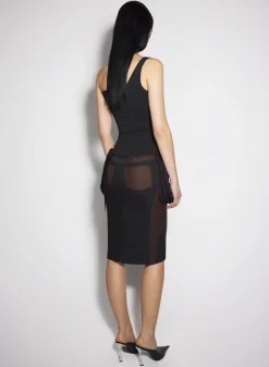 Women MUGLER black bandage knit top