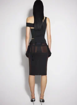Women MUGLER black bandage knit top