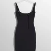 Women MUGLER black buckled bustier dress