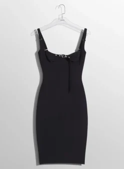 Women MUGLER black buckled bustier dress