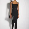 Women MUGLER black buckled denim dress