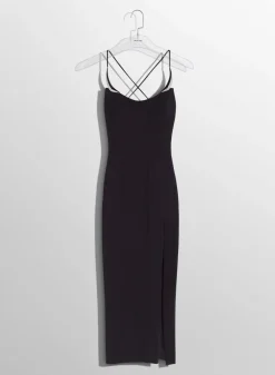 Women MUGLER black cocktail dress with metallic details