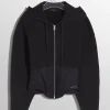 Women MUGLER black corseted hoodie