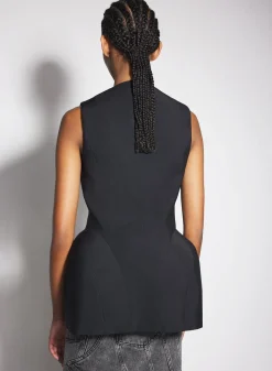Women MUGLER black corseted pierced vest