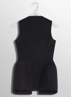 Women MUGLER black corseted pierced vest
