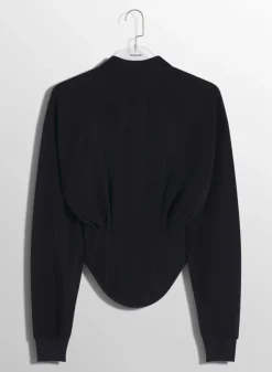 Women MUGLER black corseted polo