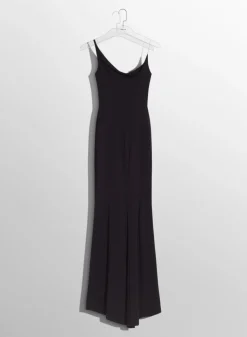 Women MUGLER black crepe gown with metallic detail