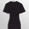 Women MUGLER black draped pierced day dress