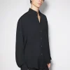 Women MUGLER black fluid piercing shirt