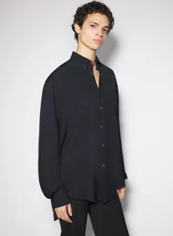 Women MUGLER black fluid piercing shirt