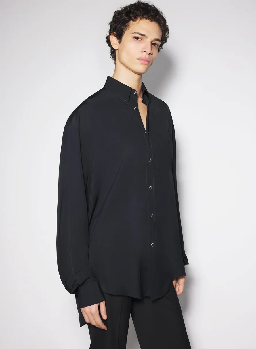 Women MUGLER black fluid piercing shirt