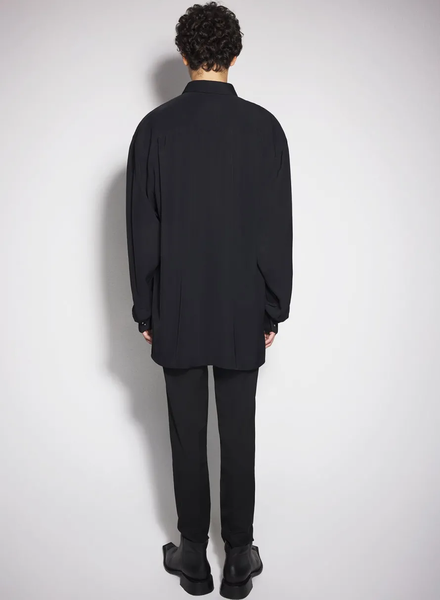 Women MUGLER black fluid piercing shirt