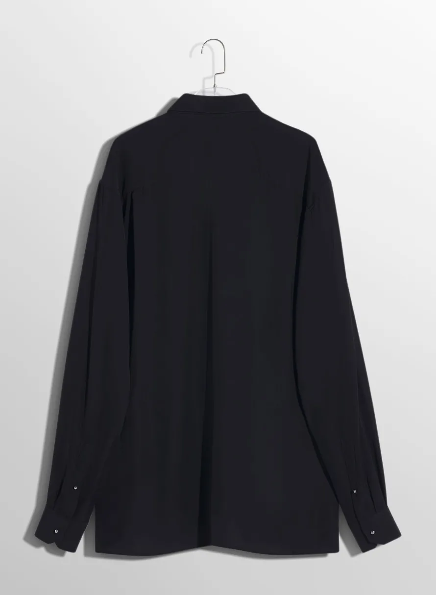 Women MUGLER black fluid piercing shirt