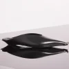 MUGLER black leather piercing fang flat mules