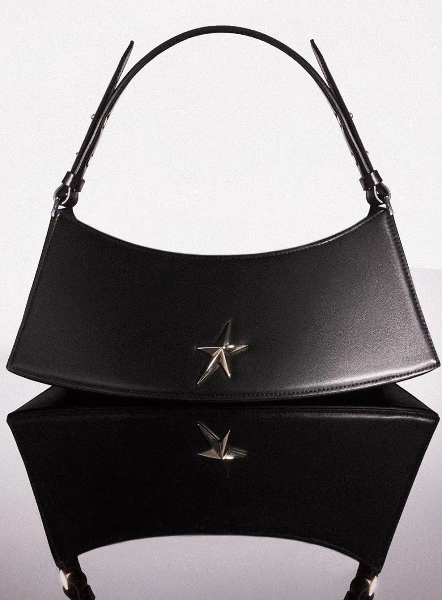 MUGLER black leather zenith bag