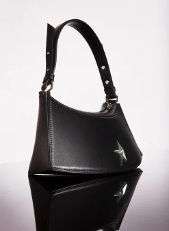 MUGLER black leather zenith bag