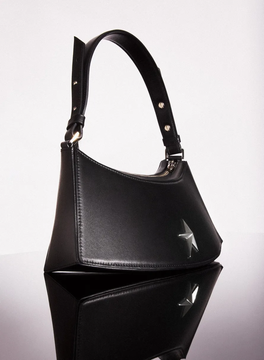 MUGLER black leather zenith bag