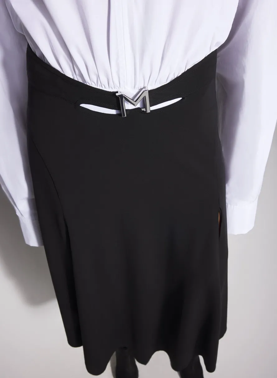 Women MUGLER black m slitted skirt