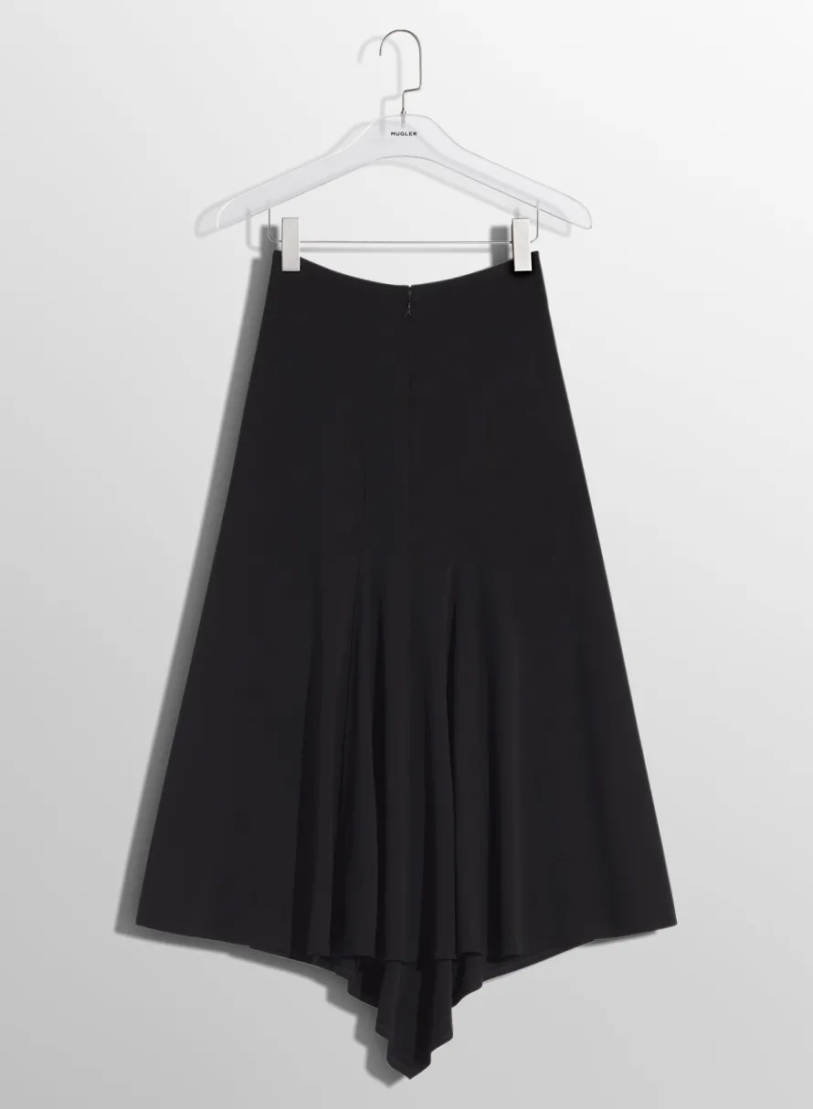 Women MUGLER black m slitted skirt