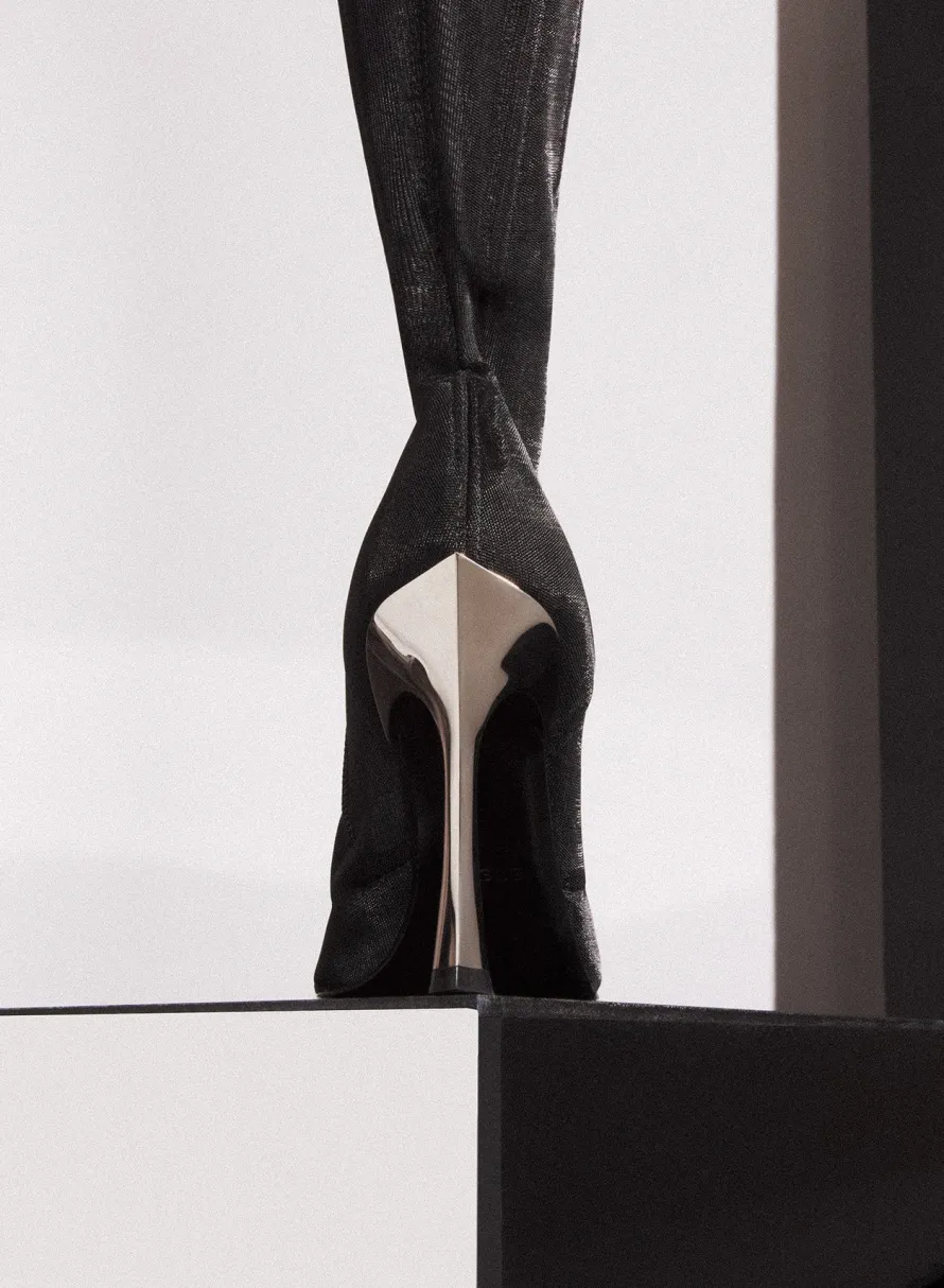 MUGLER Black mesh Fang 95 boots