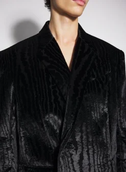 Women MUGLER black moiré velvet jacket