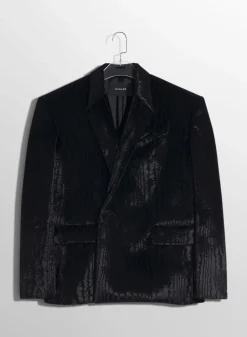 Women MUGLER black moiré velvet jacket