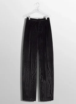 Women MUGLER black moiré velvet trousers