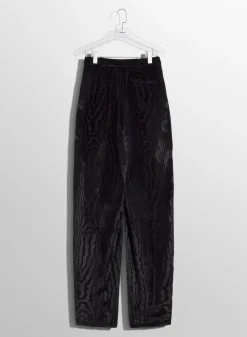 Women MUGLER black moiré velvet trousers