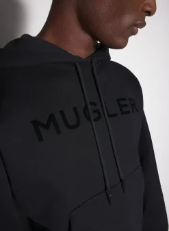Women MUGLER black logo hoodie