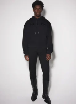 Women MUGLER black logo hoodie