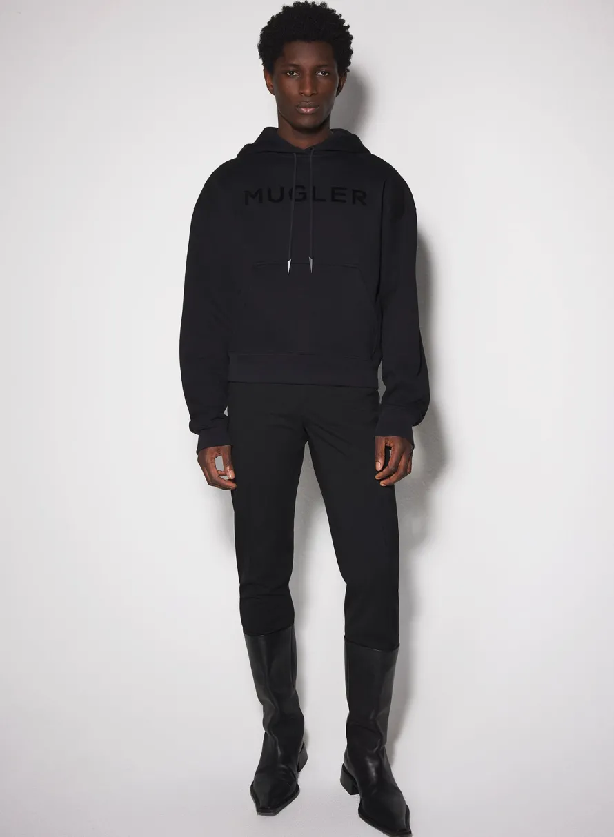 Women MUGLER black logo hoodie