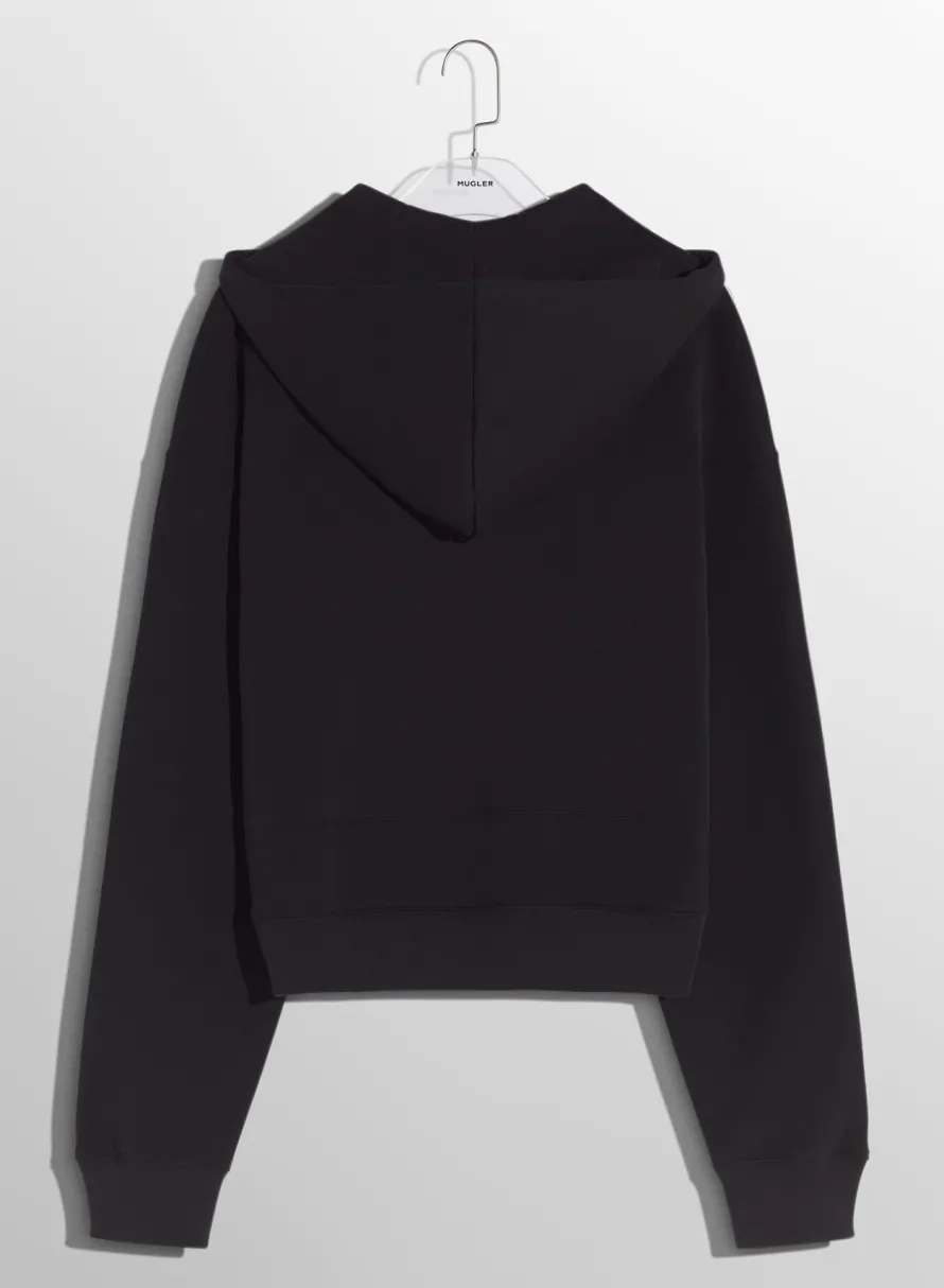 Women MUGLER black logo hoodie
