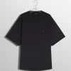 Women MUGLER black oversized pierced T-shirt