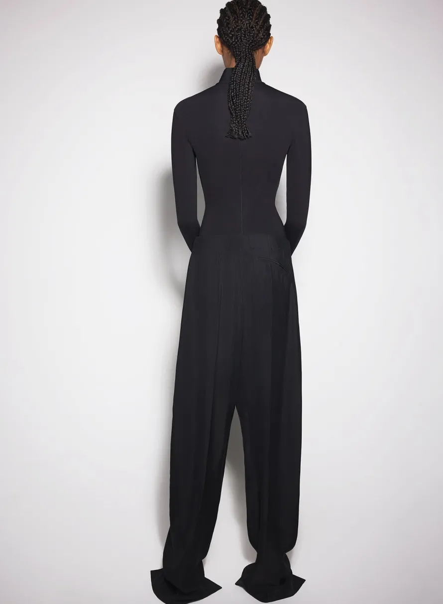 Women MUGLER black pierced loose tailored trousers