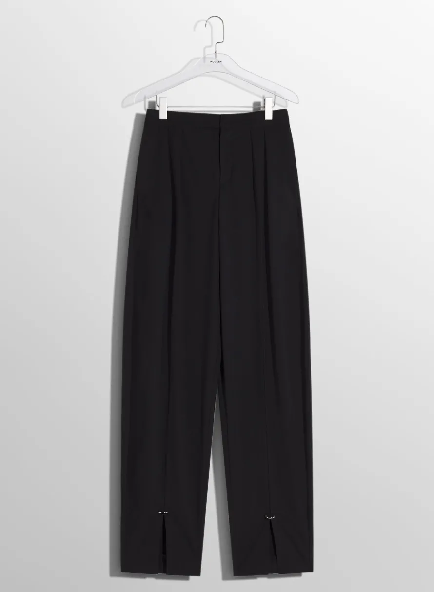 Women MUGLER black pierced loose tailored trousers