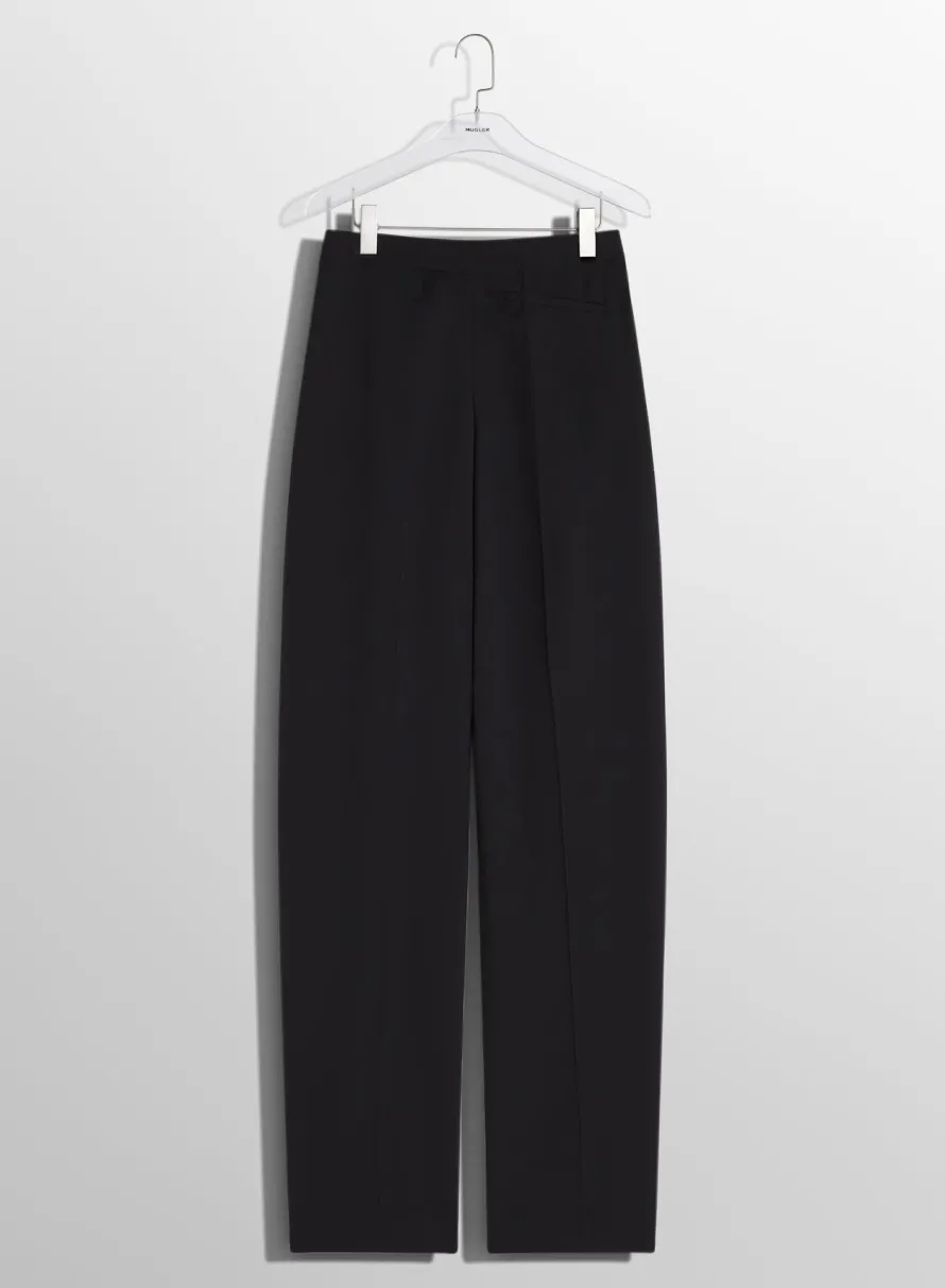 Women MUGLER black pierced loose tailored trousers