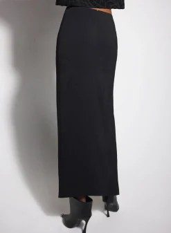 Women MUGLER black pierced pencil skirt