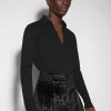Women MUGLER black pierced polo