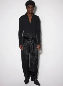 Women MUGLER black pierced polo